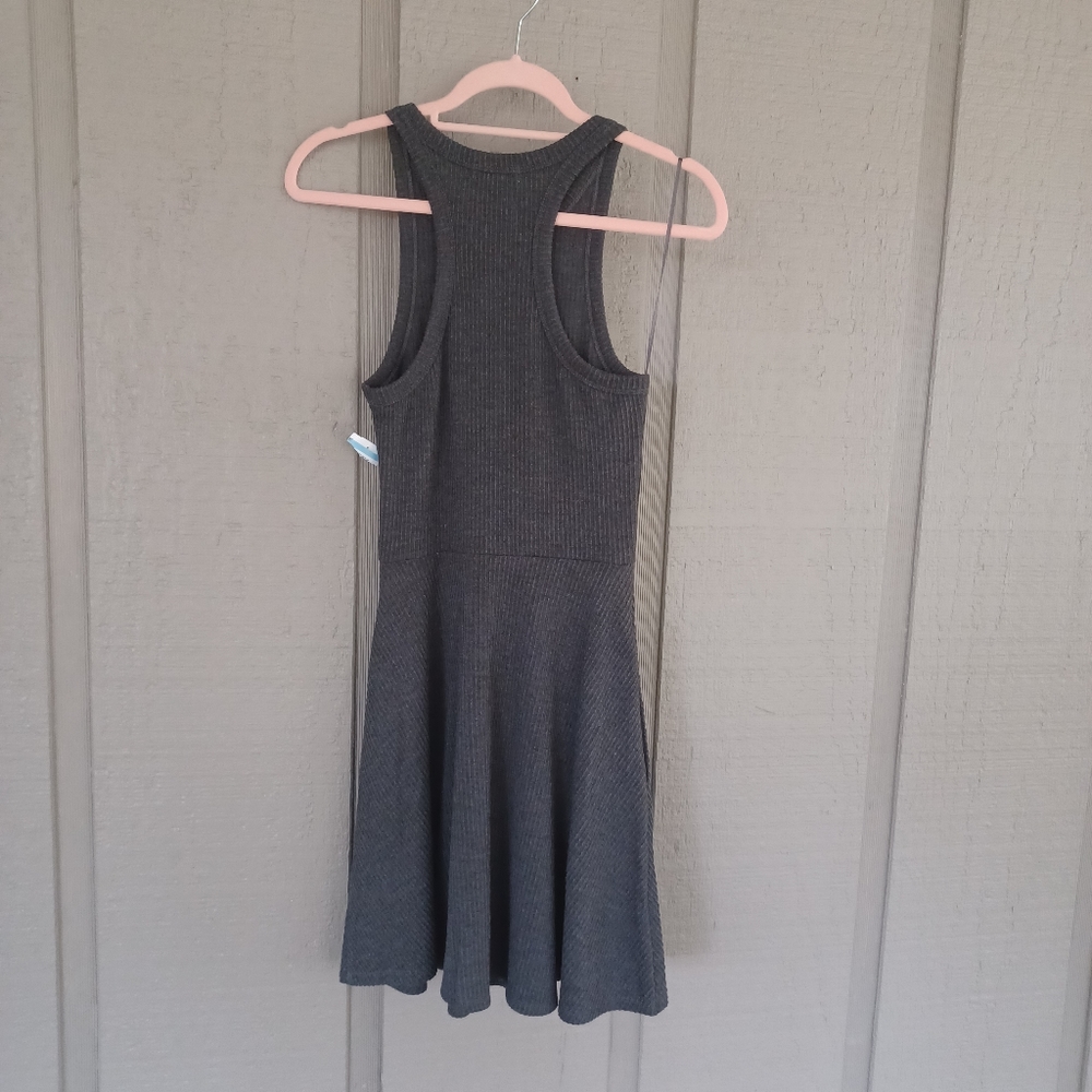 BP Sleeveless Rib Minidress Size XS Color Charcoal Grey Preppy - Picture 4 of 13